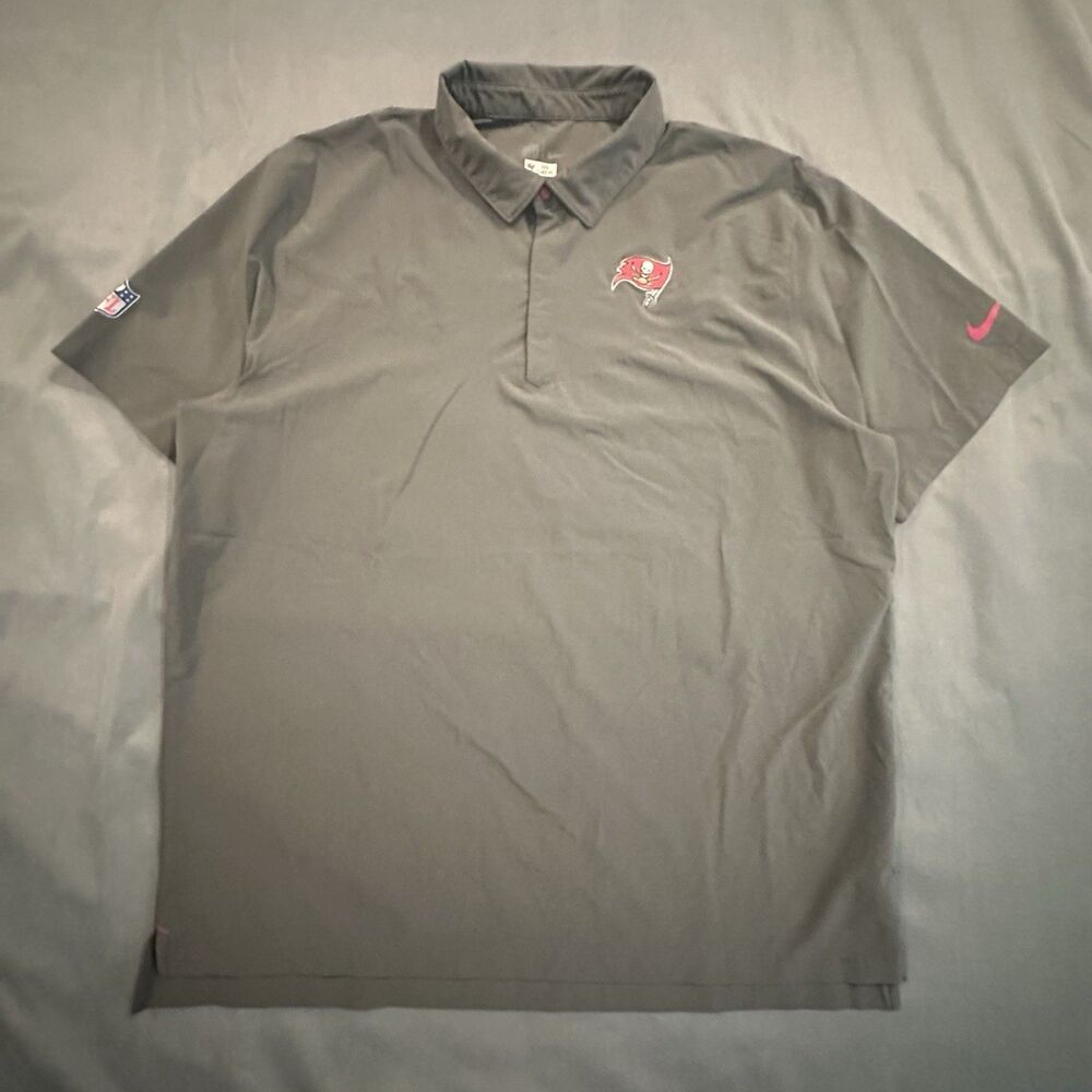 Nike Tampa Bay Buccaneers Polo Mens 2XL Gray Team Issued Sideline Coaches Shirt
